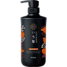  KRACIE Кондиционер для интенсивного увлажнения поврежденных волосIchikami Double Moisturizing Care Conditioner  с ароматом абрикоса и цветущей горной вишни, помпа 480г., фото 1 