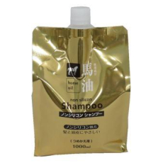  KUMANO YUSHI Шампунь с лошадиным маслом и маслом камелии Horse Oil Shampoo для поврежденных и ломких волос, сменный блок 1000мл., фото 1 