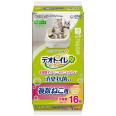 UNICHARM Пеленки для системного туалета Deo-Toilet для 2-ух и более кошек с ароматом душистого мыла 16шт, фото 1 