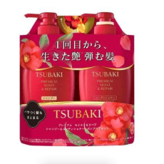  SHISEIDO Tsubaki Набор для экстраувлажнения волос с ароматом листьев камелии: шампунь 450мл.+кондиционер, 450мл., фото 1 