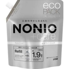  LION Ежедневный зубной ополаскиватель "Nonio + Care" с длительной защитой от неприятного запаха (с отбеливающим действием и освежающим ароматом фруктов и мяты) 950 мл, сменная упаковка с крышкой, фото 1 