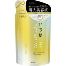  KRACIE Ichikami The Premium Shiny Moist Shampoo Восстанавливающий и увлажняющий шампунь для волос, с глубоким ароматом цветущей вишни, сменная упаковка 340мл., фото 3 