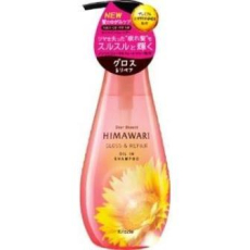  KRACIE Dear Beaute Himawari Gloss & Repair Шампунь с растительным комплексом для восстановления блеска поврежденных волос, с цветочным ароматом и нотками персика, мангустина и муската, помпа 500мл., фото 1 