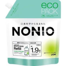  LION Ежедневный зубной ополаскиватель "Nonio" с длительной защитой от неприятного запаха (аромат цитрусовых и мяты) 950 мл, сменная упаковка с крышкой, фото 1 
