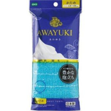 OHE AWAYUKI Массажная мочалка "Увлажняющая пена", жесткая, голубая, 28Х100см., фото 1 