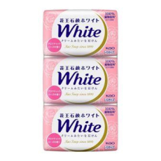  KAO Натуральное увлажняющее туалетное мыло "White" со скваланом (роскошный аромат роз) 130 г х 3 шт., фото 1 