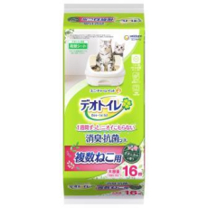  UNICHARM Пеленки для системного туалета Deo-Toilet для 2-ух и более кошек с растительным ароматом 16шт, фото 1 