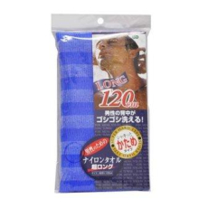  OHE Мужская удлиненная мочалка для тела Nylon Towel Super Long сверхжесткая синяя, размер 28Х120см., фото 1 