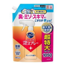  KAO Средство для мытья посуды "CuCute Clear" (аромат апельсина / пена-спрей для мытья без губки) 1050 мл, сменная упаковка с крышкой, фото 1 