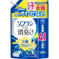  LION Кондиционер для белья "SOFLAN – Premium Deodorizer" (мощный антибактериальный эффект для защиты от неприятного запаха – натуральный аромат цитрусового мыла) 1250 мл, мягкая упаковка с крышкой, фото 1 