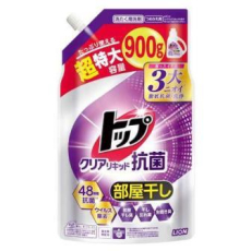  LION Top Clear Liquid Antibacterial Жидкое средство для стирки белья с антибактериальным эффектом, сменная упаковка с крышкой 900г., фото 1 