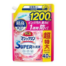  KAO Чистящее средство для ванной комнаты Bath Magiclean Super Foam Cleaner с антибактериальным эффектом аромат роз запаска 1200мл., фото 1 