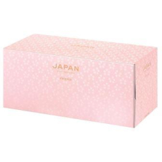  NEPIA Салфетки бумажные двухслойные Japan Premium РОЗОВАЯ коробка 220шт, фото 1 