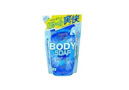  Мыло для тела мужское жидкое Mens Softymo Cool Body Soap с охлаждающим эффектом и цитрусовым ароматом, KOSE 550мл, фото 2 