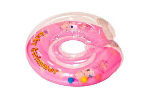  Круг на шею розовый с погремушкой (BS12A-B) 0-36 мес Baby Swimmer, фото 1 