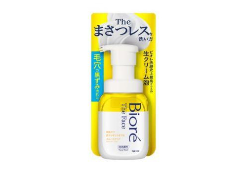  KAO Biore The Face Smooth Clear Очищающая пенка для умывания, для гладкости кожи, c нежным ароматом бергамота, диспенсер 200мл., фото 1 