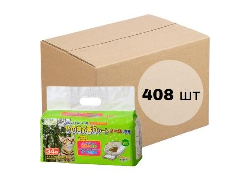  Ishihara Пеленки для системного туалета Deo-Toilet 3-4 дневные  антибактериальные с хиноки 34шт х 12уп, фото 1 