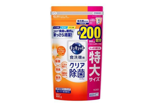  KAO Cucute For Dishwasher Citric Acid Effect Порошок для посудомоечных машин с лимонной кислотой и апельсиновым маслом, мягкая zip-упаковка, 900г., фото 1 