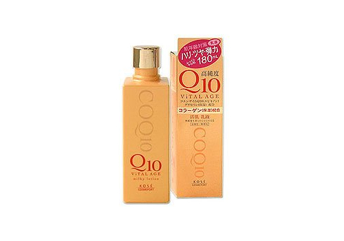  KOSE Vital Age Q10 Milky Lotion Увлажняющее молочко для лица, с коэнзимом Q10 и морским коллагеном, 180мл., фото 1 