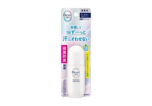  KAO Biore Zero Deodorant Unscented Дезодорант-антиперспирант с антибактериальным эффектом, роликовый, без аромата, 40мл., фото 1 
