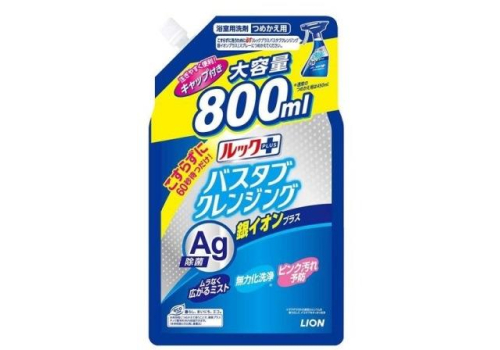  LION Look Silver Ion Plus Чистящее средство для ванной комнаты быстрого действия, с ионами серебра и ароматом трав и мяты, сменная упаковка с крышкой 800мл. 1/12, фото 1 