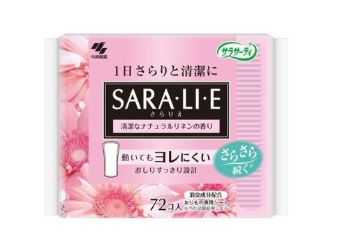  KOBAYASHI Прокладки ежедневные c ароматом натурального льна Sara-li-e Sarasaty Happiness Flower KOBAYASHI 14см 72шт, фото 2 