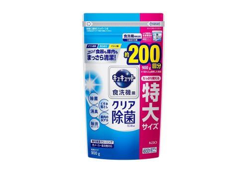  KAO Cucute For Dishwasher Citric Acid Effect Порошок для посудомоечных машин, с лимонной кислотой и ароматом грейпфрута, мягкая zip-упаковка, 900г., фото 3 
