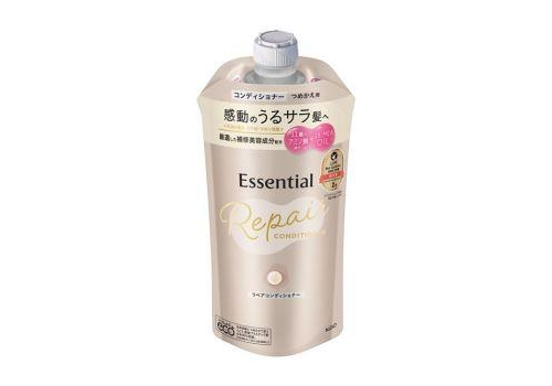  KAO Кондиционер "Essential The Beauty" для повреждённых волос разглаживающий кутикулу "Увлажнение и восстановление" 340 мл, сменная упаковка с крышкой, фото 1 