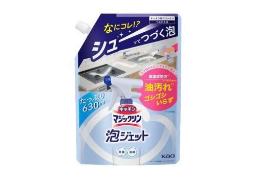  KAO Пенящееся чистящее и дезодорирующее средство "Magiclean Airjet EX" для уборки на кухне быстрого действия, без аромата 630 мл, сменная упаковка, фото 1 
