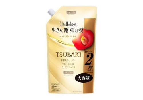  SHISEIDO Tsubaki Volume & Repair Шампунь для увлажнения и объема волос с ароматом листьев камелии, сменная упаковка с крышкой 600мл., фото 1 