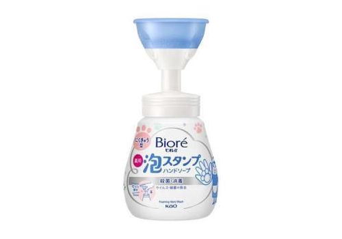  KAO Biore U Foaming Stamp Hand Soap Paw Pads Антибактериальное мыло-пенка для рук, с дозатором в форме лапки, для всей семьи, с легким цитрусовым ароматом, 240мл., фото 1 