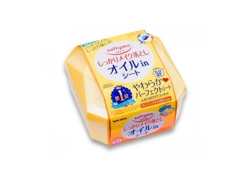  KOSE Влажные салфетки Softymo для снятия водостойкого макияжа на масляной основе 52 шт., пластиковый бокс, фото 1 