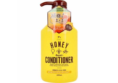  KUMANO YUSHI P's Honey Repair Conditioner Восстанавливающий кондиционер для волос, с оливковым маслом, медом и маточным молочком, с мягким цветочным ароматом, 400мл., фото 1 