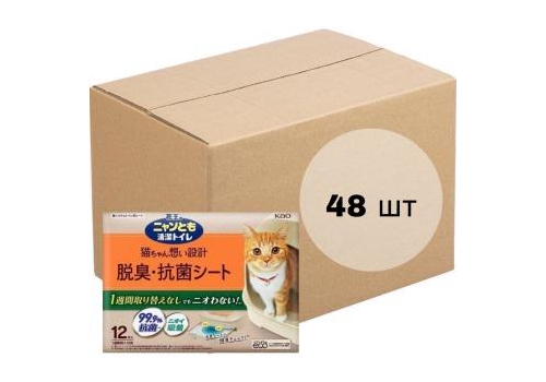  ST Пеленки для системного туалета Nyantomo антибактериальные 12шт х 4уп, фото 1 