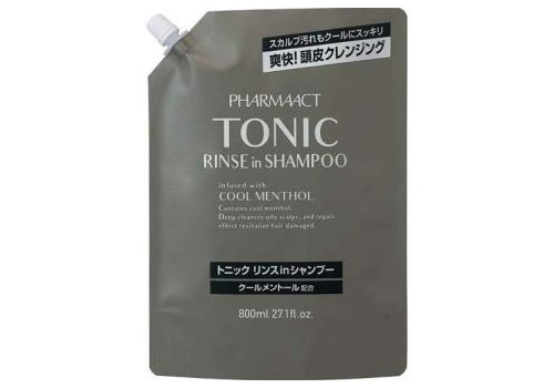  KUMANO YUSHI Pharmaact Cool Тонизирующий шампунь-кондиционер для волос, с ментолом, сменная упаковка с крышкой 800мл., фото 1 
