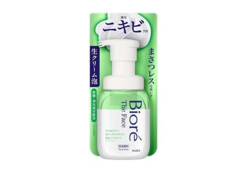  Biore Пенка для умывания против акне The Face Acne Care с антибактериальными и противовоспалительными ингредиентами, c освежающим ароматом трав, диспенсер 200мл., фото 2 