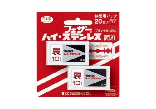  Feather Сменные двухсторонние лезвия (с платиной) "FEATHER Flamingo T" 10 лезвий х 2 упаковки, фото 1 