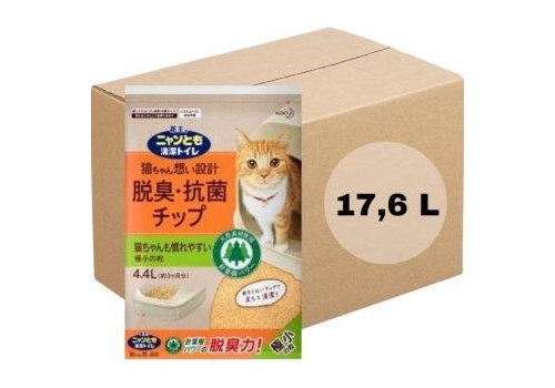  ST Наполнитель древесный для системных туалетов Deo-Toilet Nyantomo сверхмелкие гранулы коробка 4,4л х 4уп, фото 1 