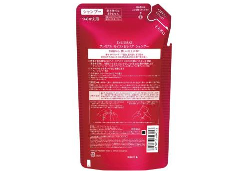  SHISEIDO Tsubaki Premium Moist & Repair Увлажняющий шампунь для волос, с маслом камелии, с ароматом камелии и цветов, сменная упаковка 300мл., фото 2 