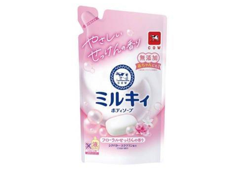  COW Жидкое молочное мыло для тела c маслом ши и скваланом Milky с ароматом цветочного мыла и фруктовыми нотками, сменная упаковка, 360мл., фото 1 