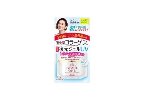  KOSE Grace One Perfect Gel Cream UV SPF50+ PA++++ Многофункциональный питательный гелевый крем для ухода за зрелой кожей лица, c защитой от солнца, 100г, фото 1 