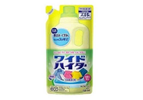  KAO Wide Haiter Щадящий кислородный отбеливатель для белого и цветного белья, мягкая упаковка, 720мл., фото 1 