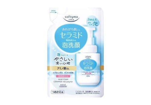  KOSE Пенка  для умывания Softymo восстанавливающая защитный барьер кожи с церамидоподобными компонентами 130 мл, мягкая упаковка, фото 1 