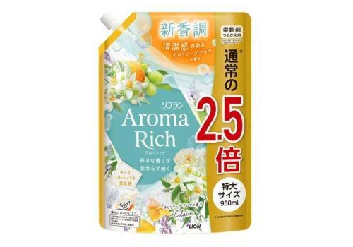  LION Кондиционер-ополаскиватель Aroma Rich Claire для белья 950мл, фото 1 