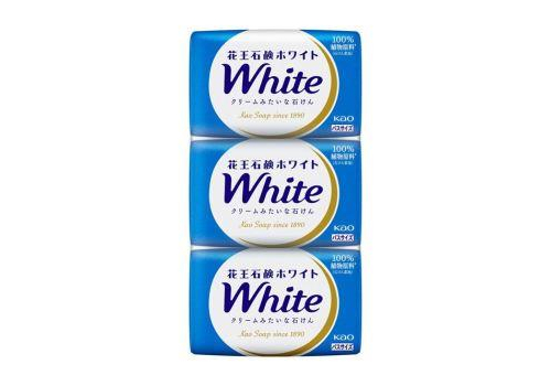  KAO Натуральное увлажняющее туалетное мыло "White" со скваланом (нежный аромат цветочного мыла) 130 г х 3 шт., фото 1 