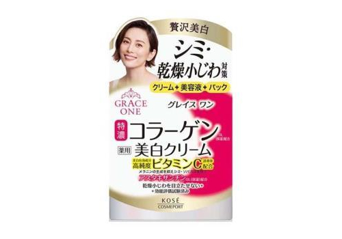  KOSE Отбеливающий питательный крем для ухода за зрелой кожей лица, с витамином С и эластином, с нежным ароматом розы, 100г. 1/36, фото 1 