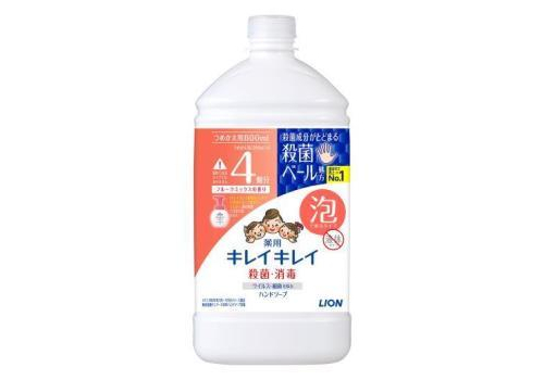  LION Мыло-пенка для рук KireiKirei Fruit Mixс ароматом фруктового микса, запасной флакон с крышкой 800мл., фото 1 