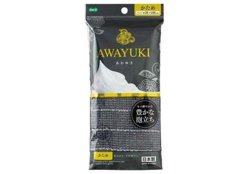  OHE AWAYUKI Массажная мочалка "Увлажняющая пена", жесткая, серая, 28Х100см., фото 1 