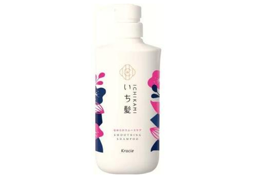  KRACIE Шампунь для поврежденных волос Ichikami Smooth Care Shampoo разглаживающий, с ароматом цветущей горной вишни, помпа 480мл., фото 1 