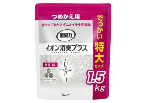  ST Ионный нейтрализатор неприятных запахов для комнаты и туалета "SHOSHURIKI" без аромата мягкая упаковка с зип-локом 1,5 кг, фото 1 